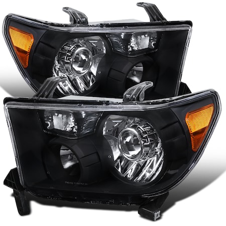 Spec-D Tuning 07-14 Toyota Tundra Retrofit Projector Headlights - Black 2LHP-TUN07JM-RS